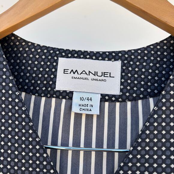 Vintage Emanuel Ungaro Polka Dot Striped Silk Vest 10/44 Top Cropped Preppy - Picture 4 of 6